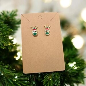 Reindeer Festive Holiday Stud Earrings